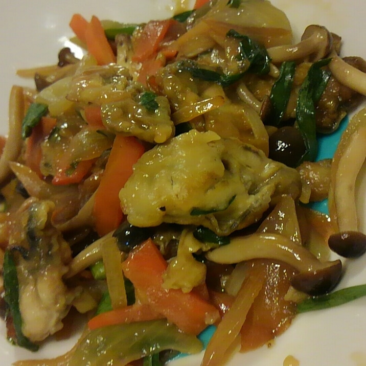 牡蠣と野菜の中華炒め